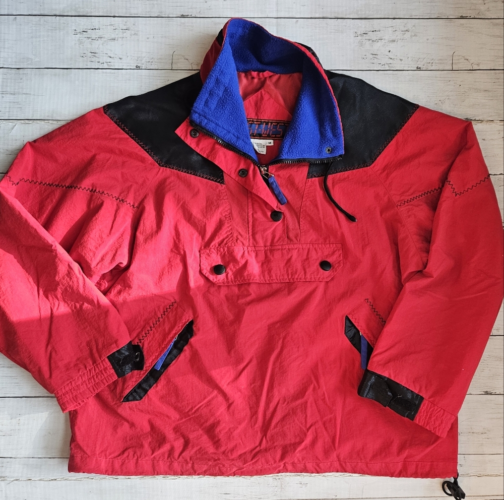 Vintage East West Pullover Red, Black And Blue Size Medium‎